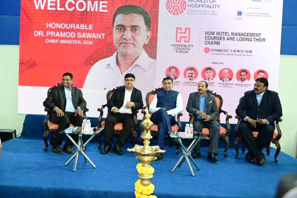 R. S. Dharmendra on the Hospitality Leaders Forum panel with Hon'ble Dr. Pramod Sawant, Chief Minister of Goa, Panjim